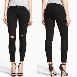 MOTHER Looker Frey Ankle Guilty as Sin distressed black Size 24